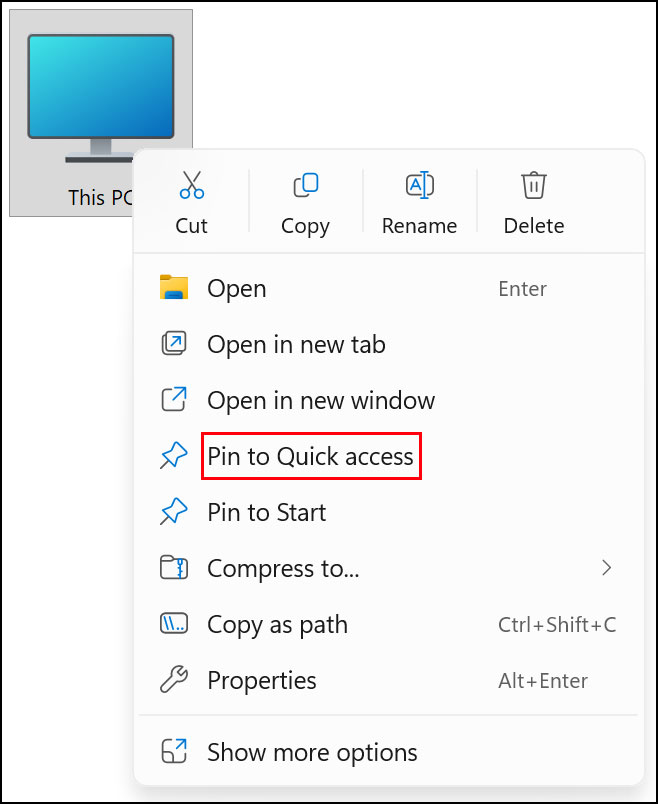 Folder right click options