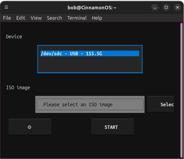 Choose device for flash drive