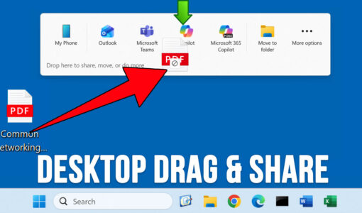 Desktop Drag and Drop Tray File Sharing