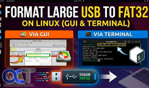 Format USB drive as FAT32 in Linux