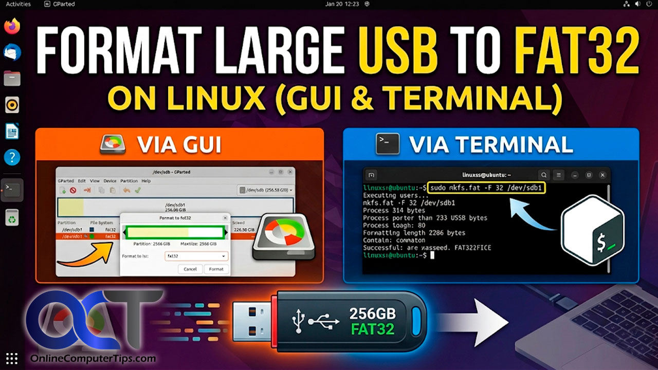 Format a Large Capacity USB Flash Drive in Linux as FAT32 - Online ...