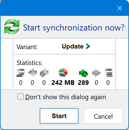 Start Synchronize job