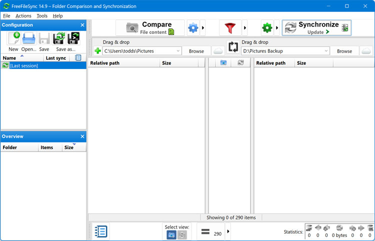 FreeFileSync matching folders