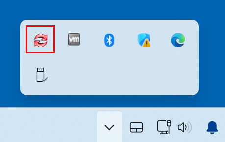 RealTimeSync system tray