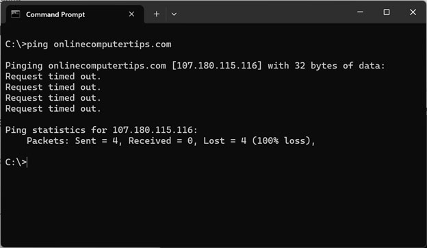 Windows Ping command