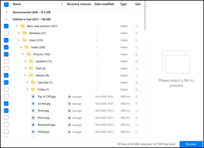Disk Drill file and folder recovery