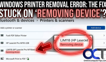 Printer Stuck on "Removing Device"