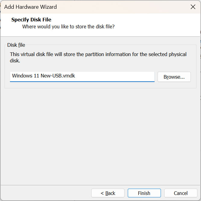Add virtual disk file name