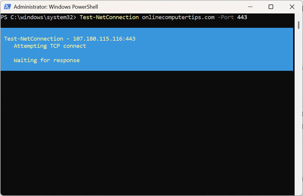 Test-NetConnection command