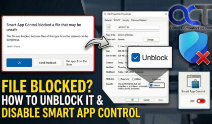 How to unblock files in Windows