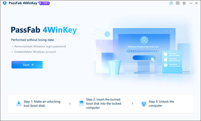 PassFab 4WinKey main screen