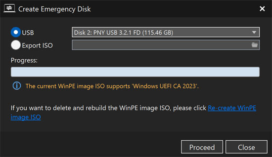 Create emergency disk box