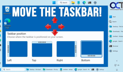 Move the Windows 11 taskbar