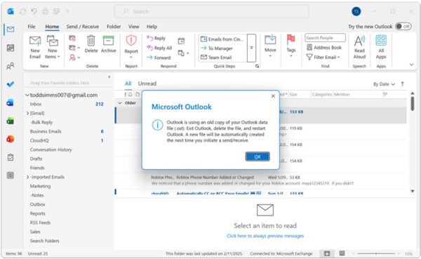 How to Fix the Outlook is Using an Old Copy of Your Outlook file (OST ...