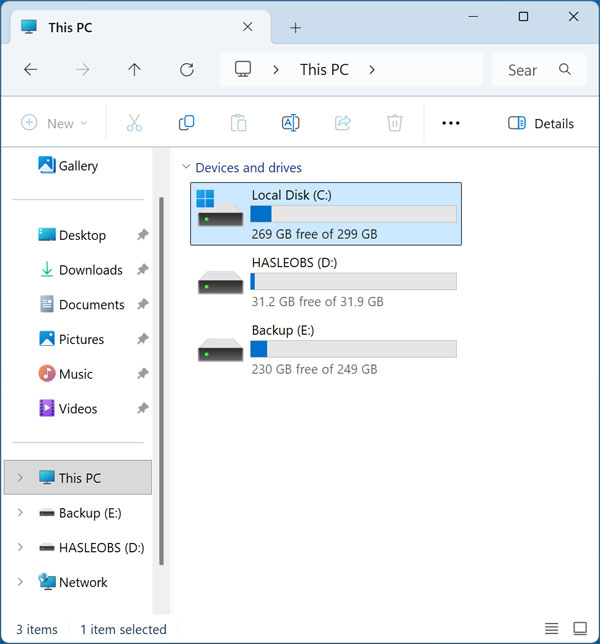 Restore drives