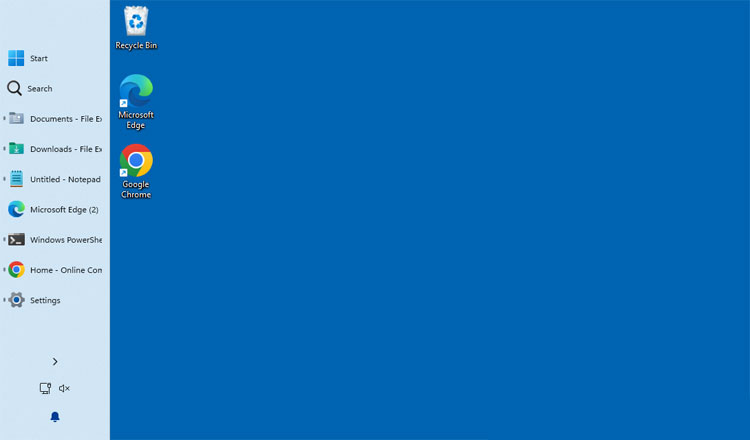 Windows 11 taskbar on the left