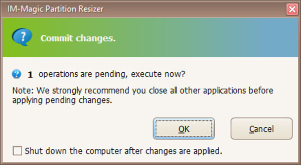 Confirm disk clone changes