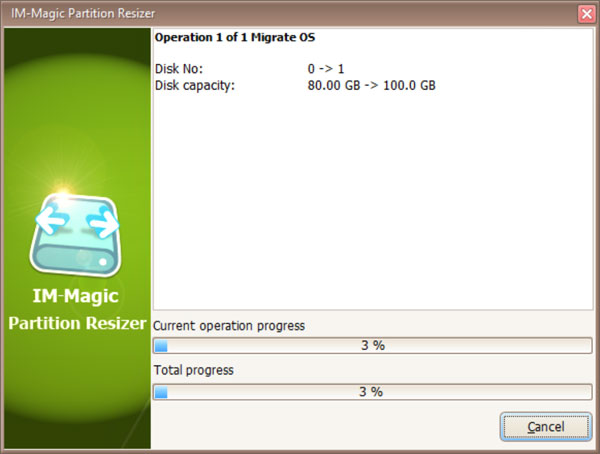 Disk clone status bars