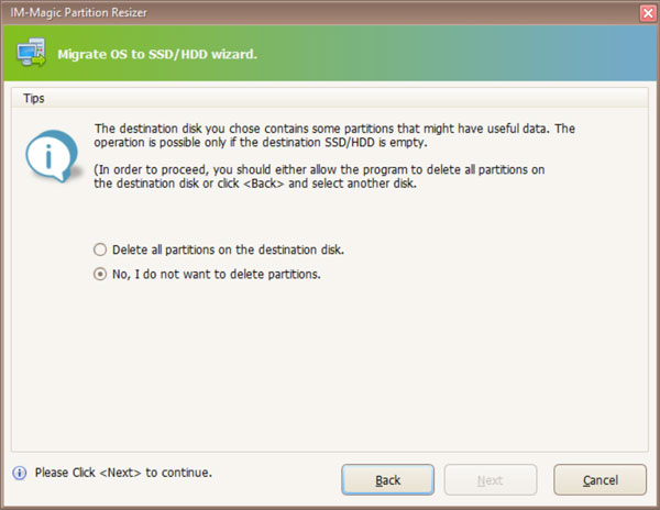 IM-Magic delete partitions