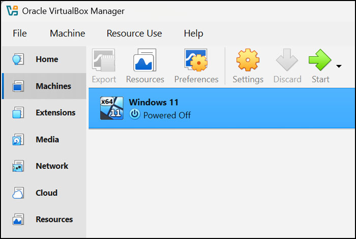 VirtualBox Manager