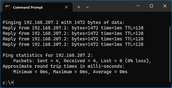 Ping -l network command