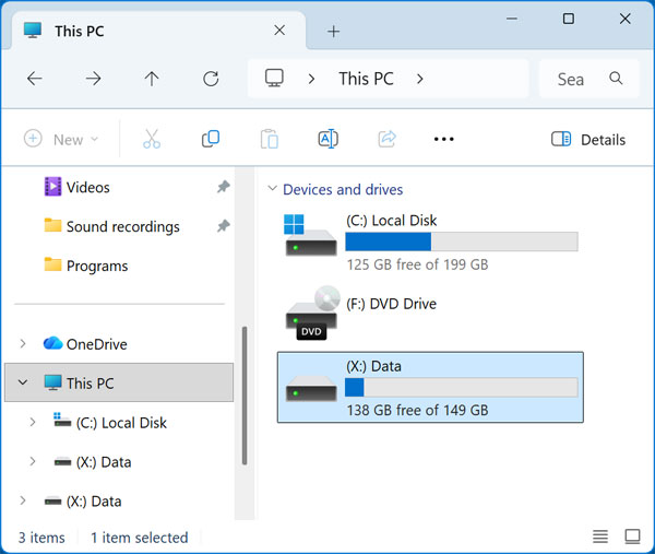 File Explorer This PC