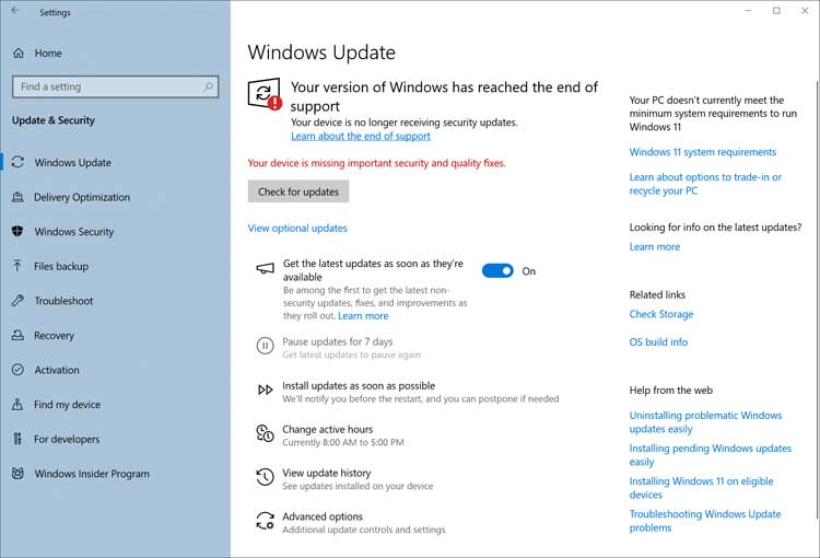 Windows 10 updates