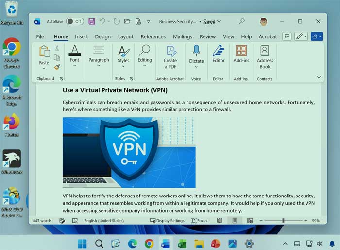 Windows 11 desktop with Screen tint enabled