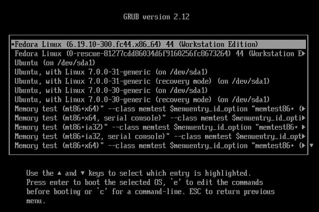Linux GRUB bootloader