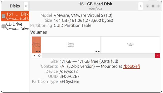 Linux Disks tool